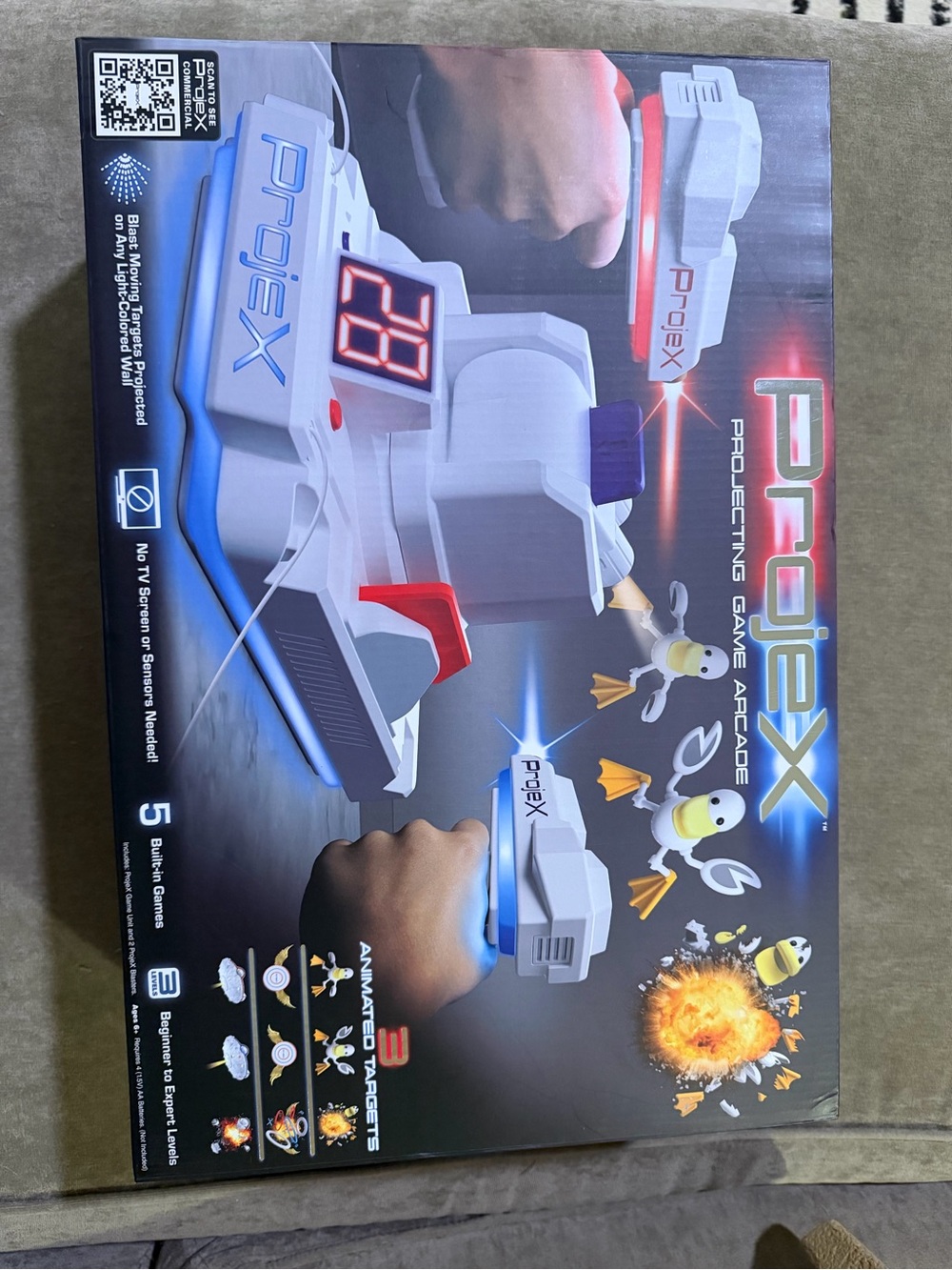 ProjeX Image Projecting Arcade Game Interactive Laser Tag Blasters Shooter Duck